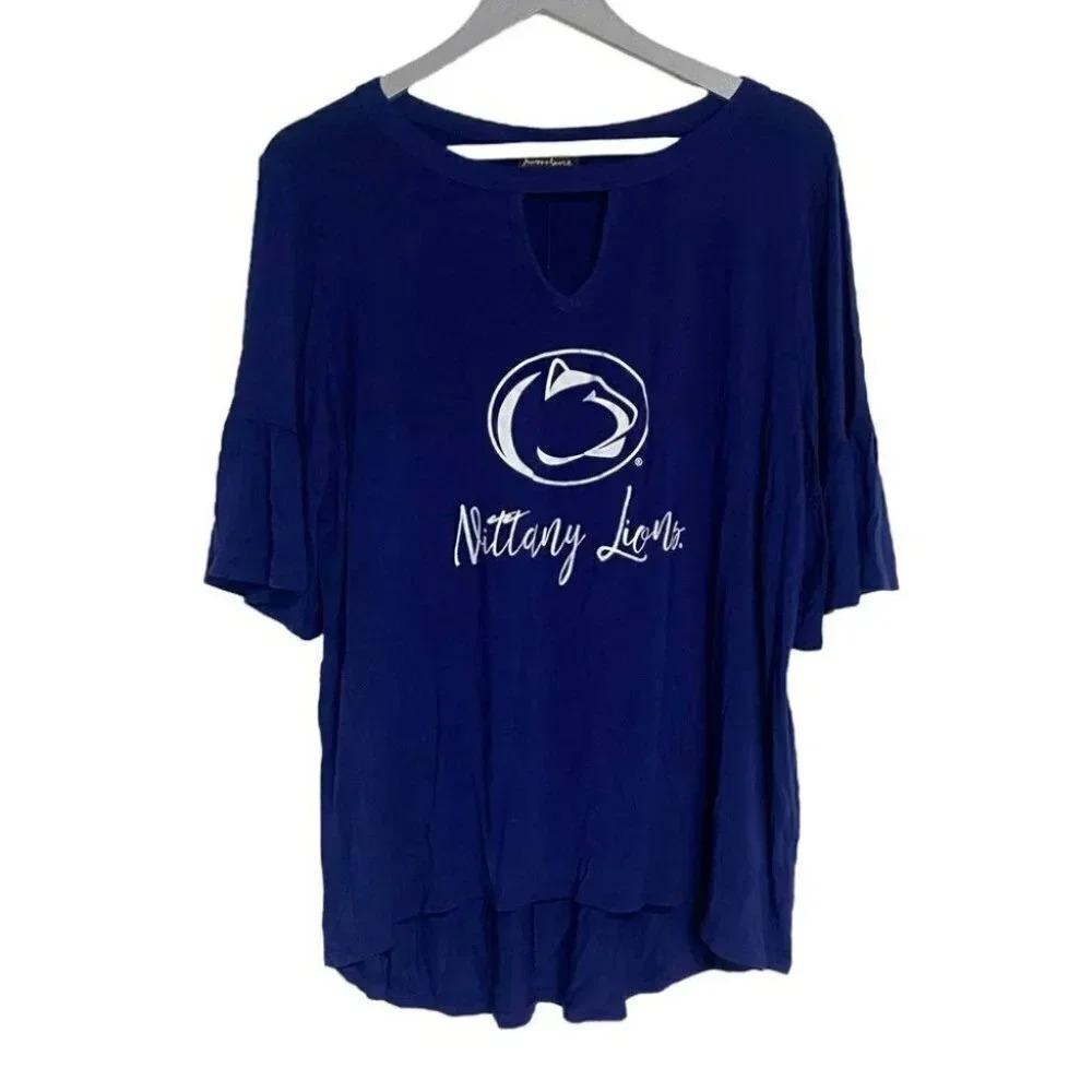 Penn‎ State Nittany Lions Women's Blue Ruffle Sleeve Top